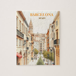Barcelona Spanien Reise Kunst Vintage Puzzle