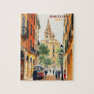 barcelona spanien Reise Kunst Vintage Puzzle