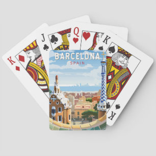 Barcelona Spanien Reise Kunst Vintage Spielkarten