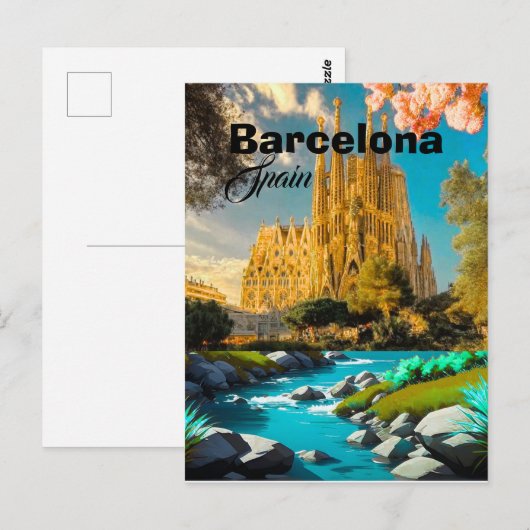 Barcelona Spanien Reise Postkarten Kunst, Spanien (Vorne/Hinten)