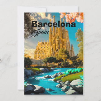 Barcelona Spanien Reise Postkarten Kunst, Spanien