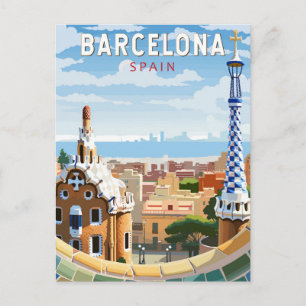 Barcelona Spanien Reisen Kunst Vintag Postkarte