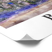 Barcelona Spanien Reisen Wasserfarbenhandzeichnung Poster (Ecke)