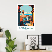 Barcelona Spanien Reiseplakat 1 Poster (Heimbüro)