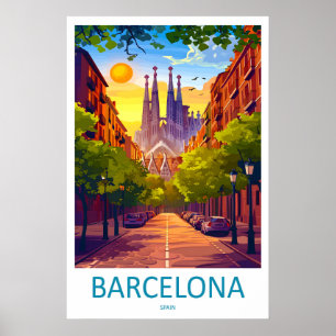 Barcelona Spanien Reiseplakat 4 Poster