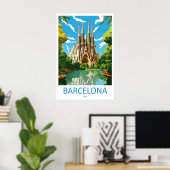 Barcelona Spanien Reiseplakat 5 Poster (Heimbüro)