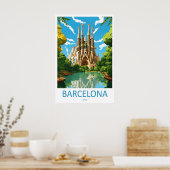 Barcelona Spanien Reiseplakat 5 Poster (Küche)