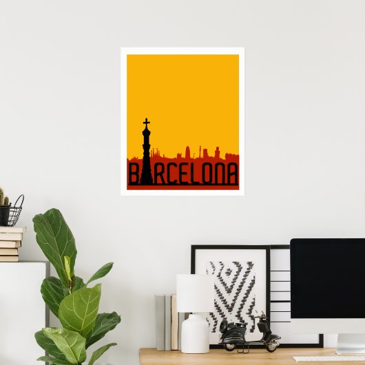Barcelona, Spanien, Reiseplakat Poster (Heimbüro)