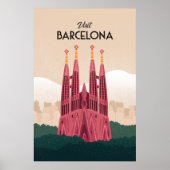 Barcelona Spanien Reiseplakat Poster (Vorne)