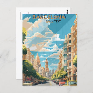 Barcelona Spanien Reiseplaner Design Postkarte