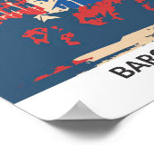 Barcelona Spanien Retro Artwork Reise Poster (Ecke)
