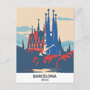 Barcelona Spanien Retro-Kunstwerk Reise Postkarte