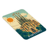 Barcelona Spanien Retro Reisen Abstrakt Magnet (Rechte Seite)