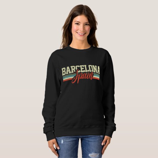Barcelona Spanien Retro Sweatshirt (Vorne ganz)