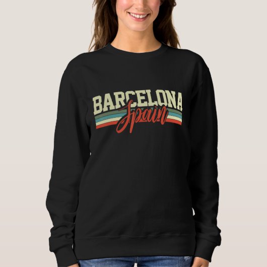 Barcelona Spanien Retro Sweatshirt (Vorderseite)