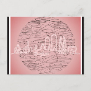 Barcelona Spanien Rosa Stadt Skyline Reisen Postkarte