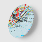Barcelona, Spanien Runde Wanduhr (Winkel)