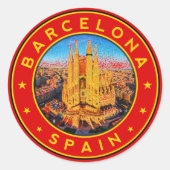Barcelona Spanien Runder Aufkleber (Vorderseite)