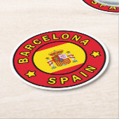 Barcelona Spanien Runder Pappuntersetzer (Angewinkelt)