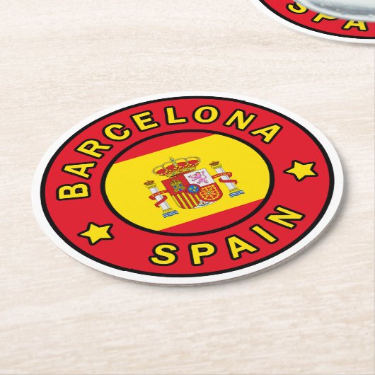 Barcelona Spanien Runder Pappuntersetzer (Angewinkelt)