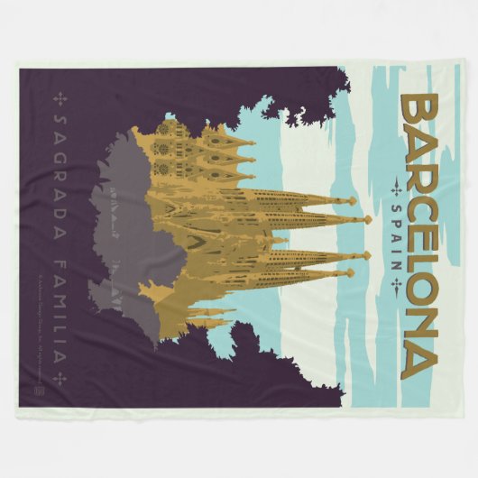 Barcelona, Spanien - Sagrada Familia Fleecedecke (Vorderseite (Horizontal))