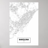 Barcelona, Spanien (schwarz auf weiß) Poster (Vorne)