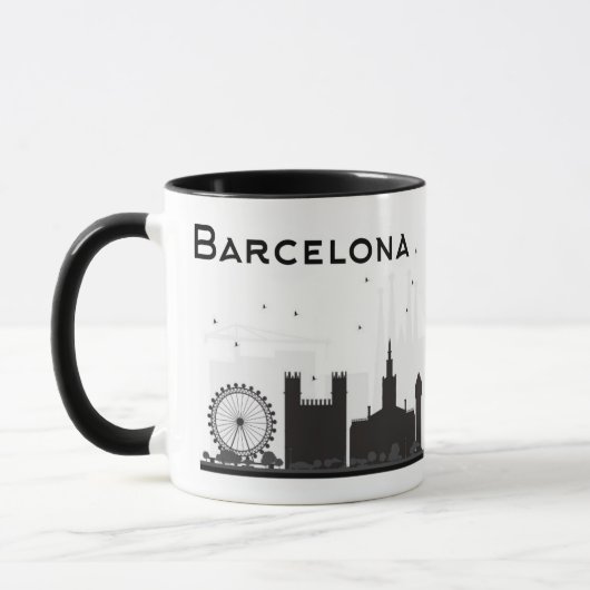 Barcelona, Spanien | schwarze u. weiße Tasse (Links)