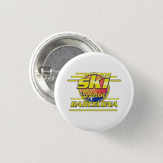 Barcelona Spanien - Ski-Logo Button (Vorne & Hinten)