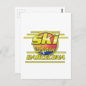 Barcelona Spanien - Ski-Logo Postkarte (Vorne/Hinten)