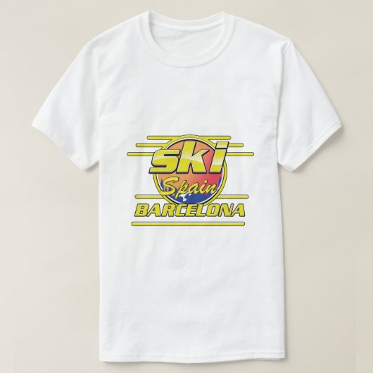 Barcelona Spanien - Ski-Logo T-Shirt (Design vorne)