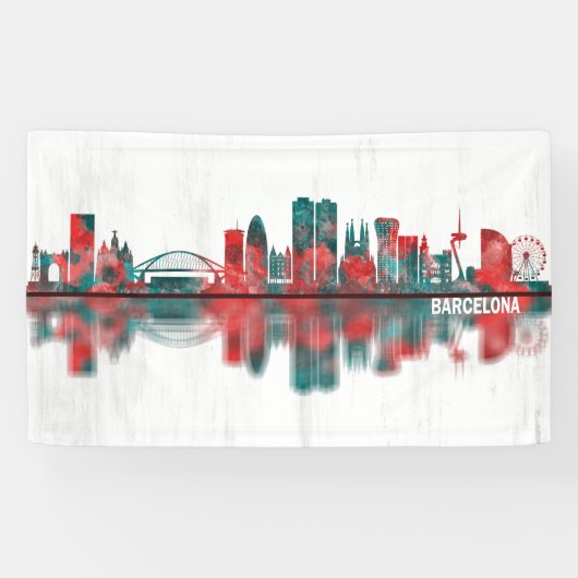 Barcelona Spanien Skyline Banner (Horizontal)