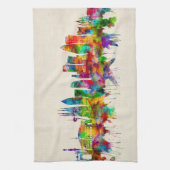 Barcelona Spanien Skyline Geschirrtuch (Vertikal)