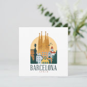 Barcelona Spanien Skyline Grußkarte (Stehend Vorderseite)