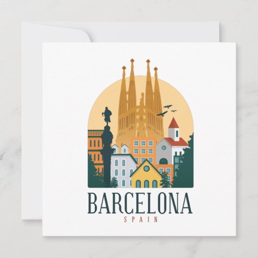 Barcelona Spanien Skyline Grußkarte (Vorderseite)