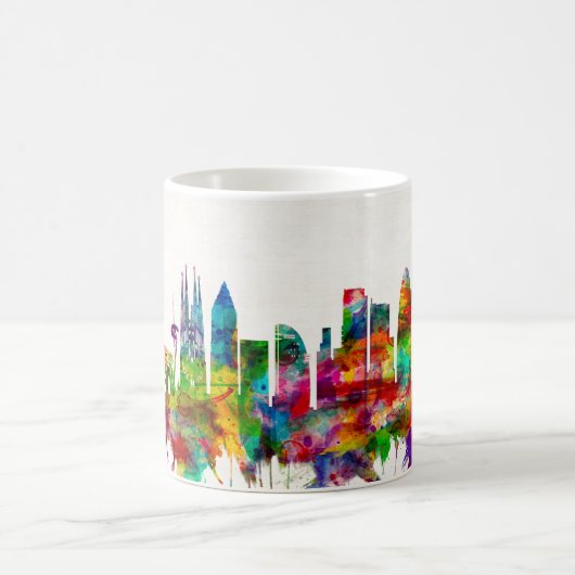 Barcelona Spanien Skyline Kaffeetasse (Mittel)