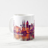 Barcelona Spanien Skyline Kaffeetasse (Vorderseite Links)