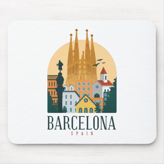 Barcelona Spanien Skyline-Mausepad Mousepad (Vorne)