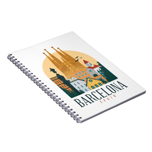 Barcelona Spanien Skyline-Notebook Notizblock (Rechte Seite)