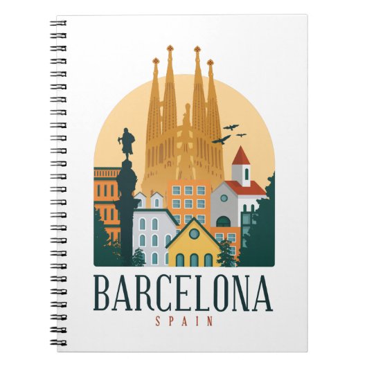 Barcelona Spanien Skyline-Notebook Notizblock (Vorderseite)