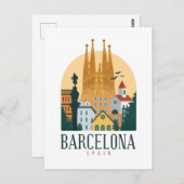 Barcelona Spanien Skyline Postcard Postkarte (Vorne/Hinten)