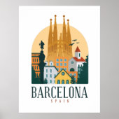 Barcelona Spanien Skyline Poster (Vorne)