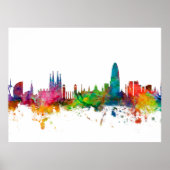 Barcelona Spanien Skyline Poster (Vorne)
