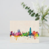 Barcelona Spanien Skyline Postkarte (Stehend Vorderseite)
