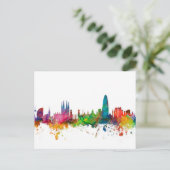 Barcelona Spanien Skyline Postkarte (Stehend Vorderseite)