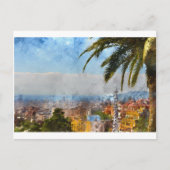 Barcelona Spanien Skyline Postkarte (Vorderseite)