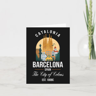 Barcelona Spanien Skyline Souvenirs Familienurlaub Karte