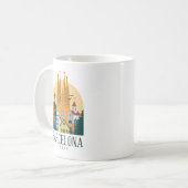 Barcelona Spanien Skyline-Tasse Kaffeetasse (Vorderseite Links)