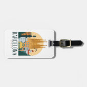 Barcelona Spanien Skyline Travel Tag Gepäckanhänger (Vorderseite horizontal)