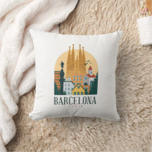 Barcelona Spanien Skyline Vintag