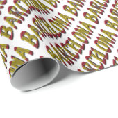 Barcelona Spanien - Spanische Flagge Typografie Geschenkpapier (Rolleneckpunkt)